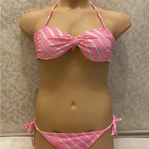 Victoria's Secret Pink and White Striped Bikini